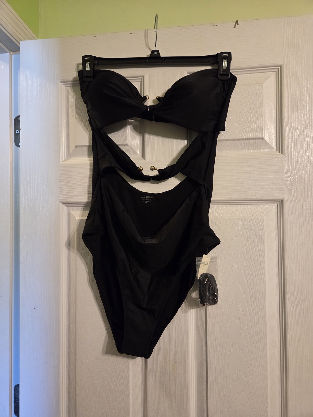 aerie Black Replacement Swimsuit Straps with Gold Hardware